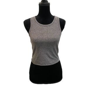 Bozzolo Charcoal Ribbed Tank Top